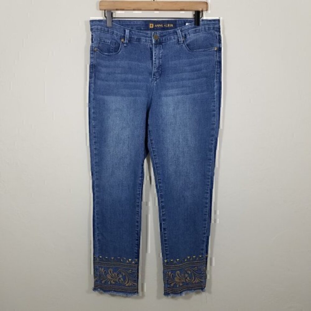 Anne Klein Skinny Ankle Stretch Jeans Size 10